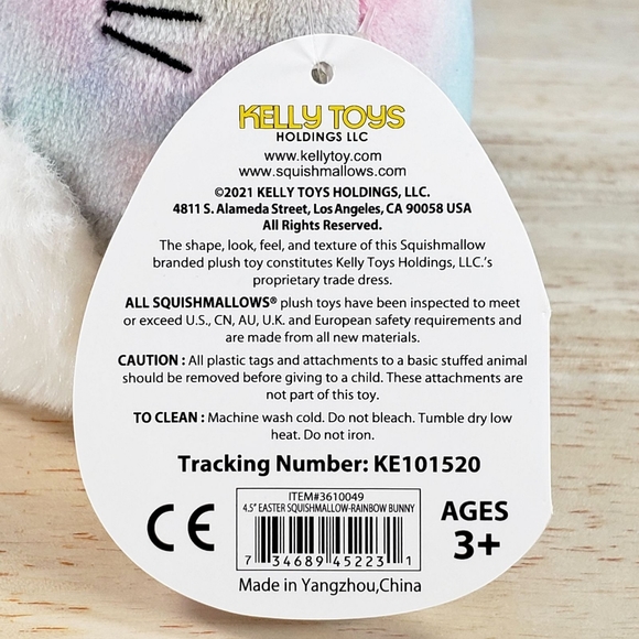 Squishmallow Candy the Bunny 4.5" UltraSoft Easter Holiday Plush Toy NWT - Picture 12 of 12